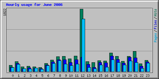 Hourly usage for June 2006