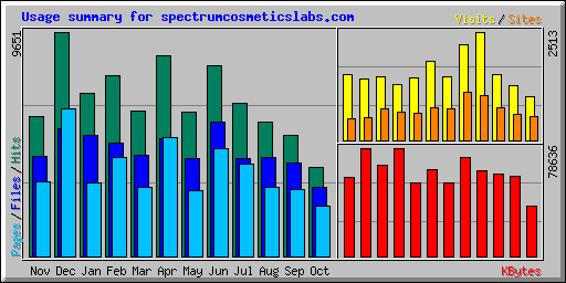 Usage summary for spectrumcosmeticslabs.com